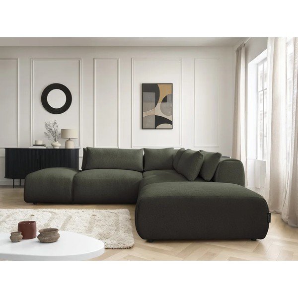 Zelená polohovací modulární rohová pohovka Jana – Bobochic Paris-image-4
