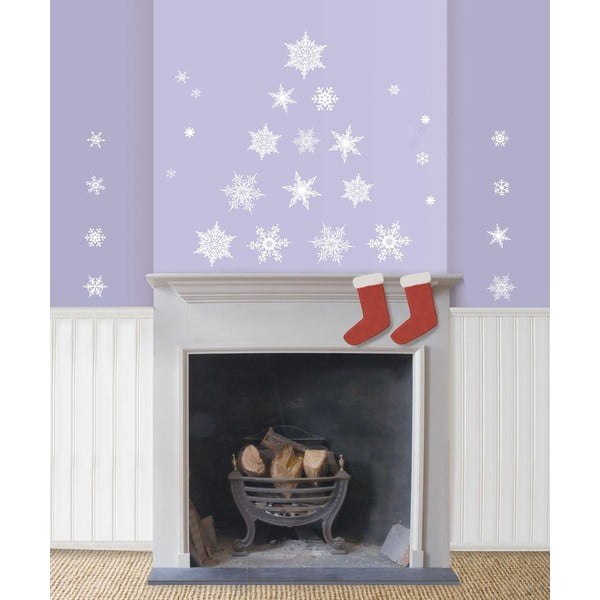 Sada 30 vánočních samolepek Ambiance Christmas White Flakes-image-3