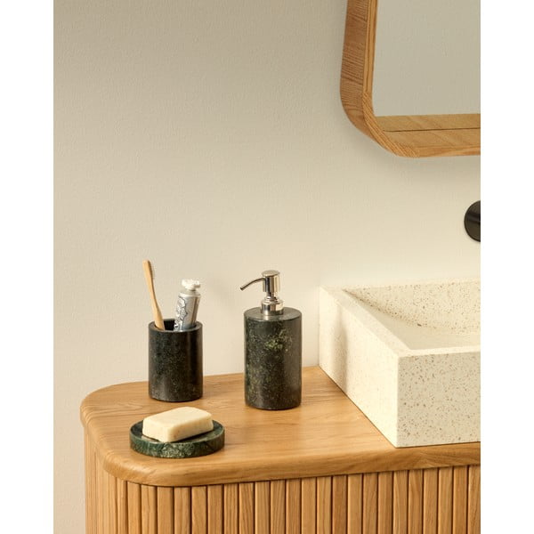 Tmavě zelená mramorová mýdlenka Elenei – Kave Home-image-2