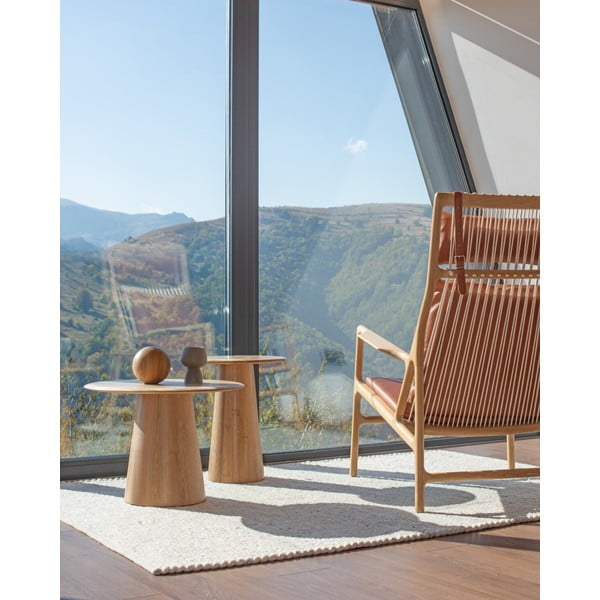 Kulatý odkládací stolek z dubového dřeva ø 40 cm Mushroom – Gazzda-image-1