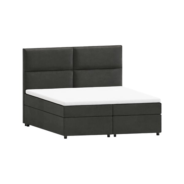 Tmavě šedá boxspring postel s úložným prostorem 140x200 cm Rico – Ropez