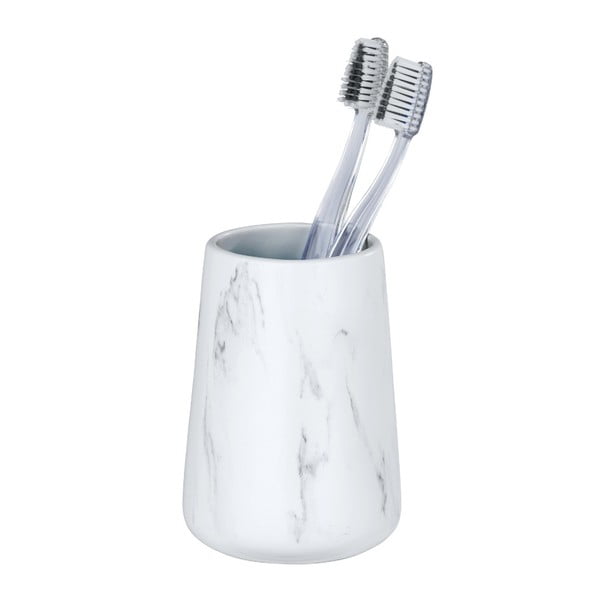 Bílý keramický kelímek na kartáčky Wenko Adrada-image-1