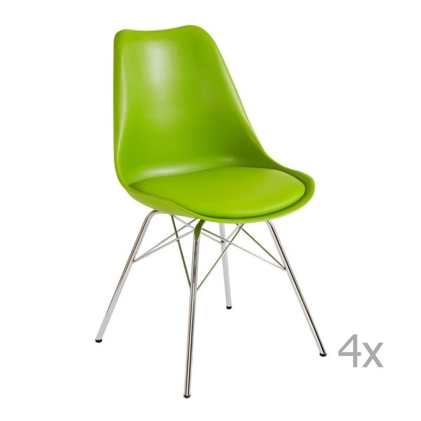 Sada 4 zelených  jídelních židlí 13Casa Brigitte