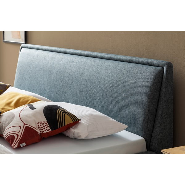 Zelená/modrá čalouněná dvoulůžková postel s úložným prostorem s roštem 180x200 cm Frieda – Meise Möbel-image-4