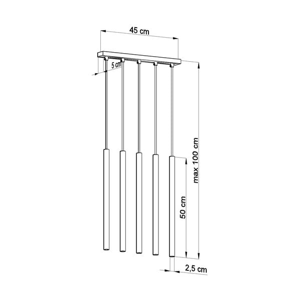 Černé závěsné svítidlo Sollux Fideus, délka 45 cm-image-4