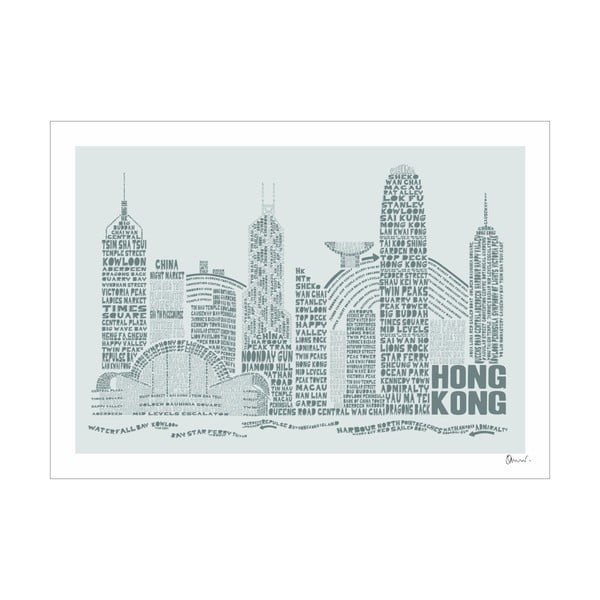 Plakát Hong Kong Grey&Grey, 50x70 cm