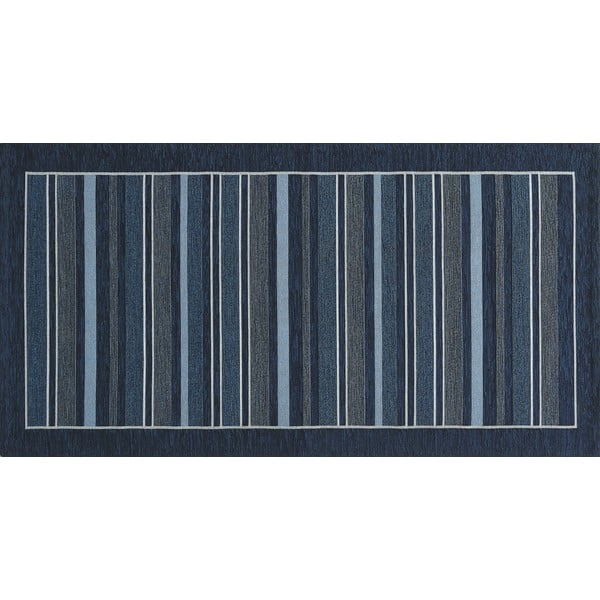 Tmavě modrý běhoun Floorita Velour, 55 x 140 cm-image-1