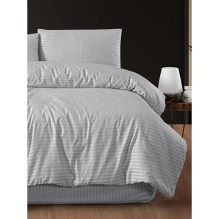 Světle šedé 4dílné prodloužené povlečení na dvoulůžko s prostěradlem 200x220 cm – Mila Home