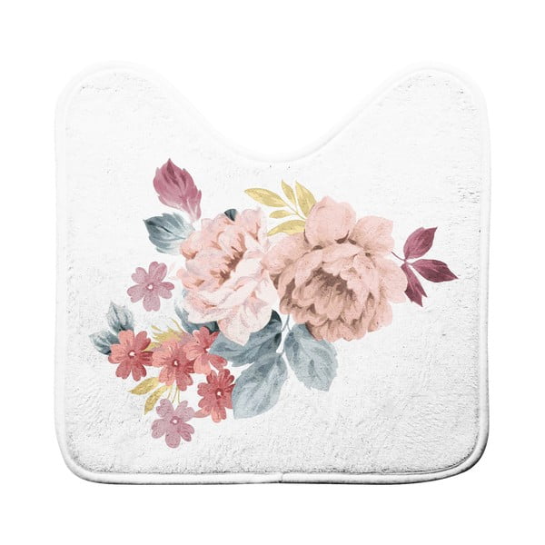 Bílá/růžová WC koupelnová předložka 45x45 cm Jayana – douceur d'intérieur