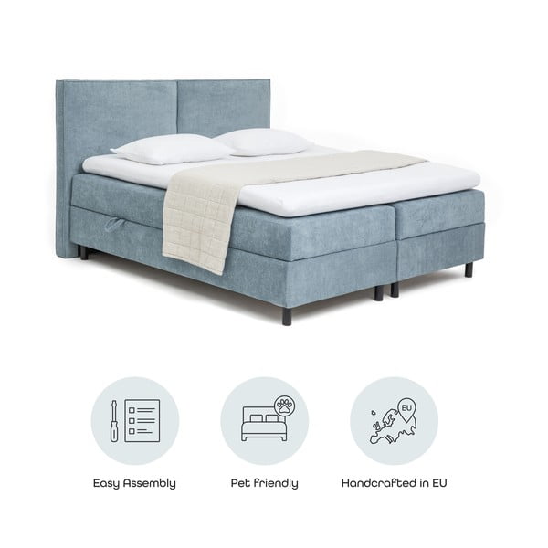 Modrá boxspring postel s úložným prostorem 180x200 cm Elva Bold – Bonami Selection-image-4