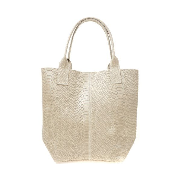 Béžová kožená kabelka shopper Renata Corsi Lola-image-1