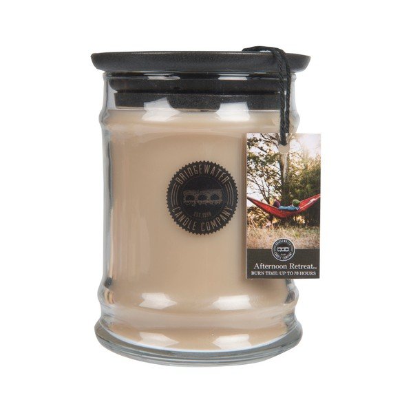 Svíčka ve skleněné dóze s vůní mandarinky a mechu Bridgewater candle Company Retreat, doba hoření 65-85 hodin