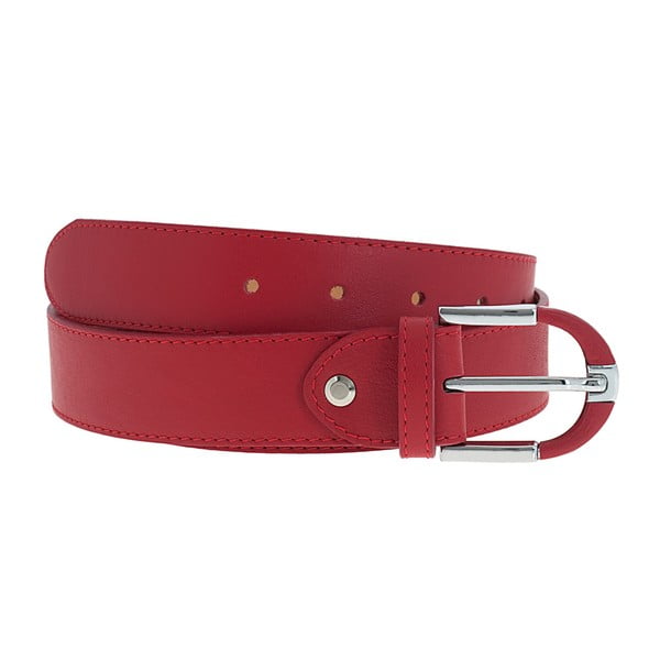 Červený kožený pásek Giulia Bags BLT, délka 110 cm