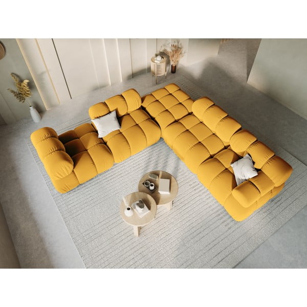 Žlutá sametová podnožka Bellis – Micadoni Home-image-1