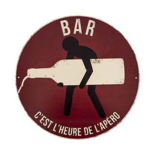 Kovová cedule Antic Line "C'est l'heure de l'apéro", ø 40 cm