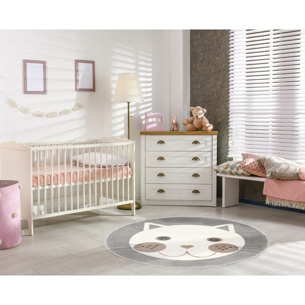 Šedý dětský koberec ø 100 cm Soft – FD-image-1