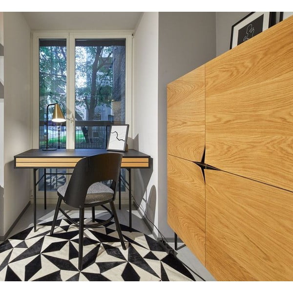 Černý psací stůl Woodman Stripe, 130 x 60 cm-image-1