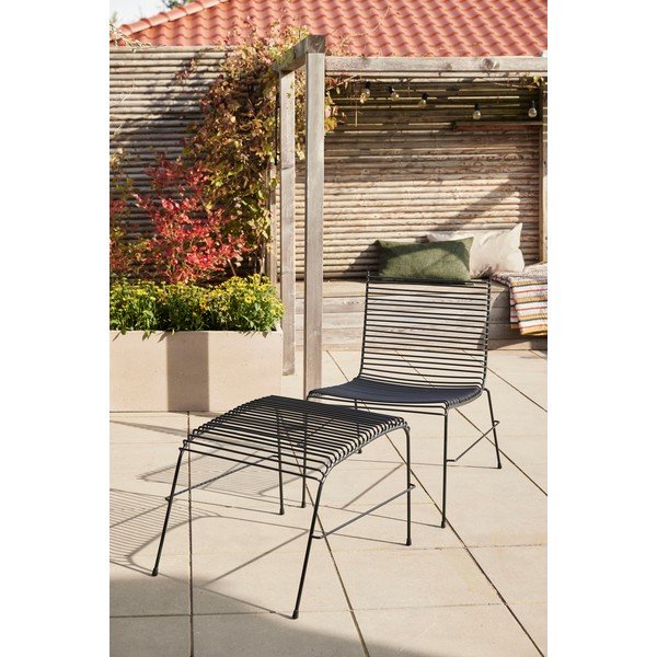 Černé kovové zahradní křeslo String – Hübsch-image-4