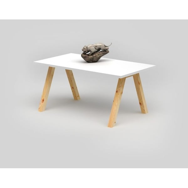 Konferenční stolek Only Wood Slim Coffee s bílou deskou