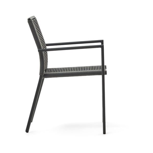 Tmavě šedá kovová zahradní židle Culip – Kave Home-image-3