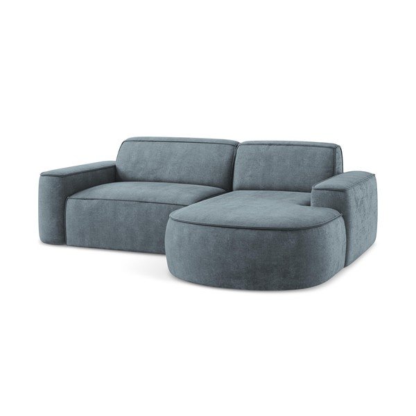 Šedomodrá žinylková rohová pohovka (pravý roh/s lenoškou) Omao – Makamii-image-4