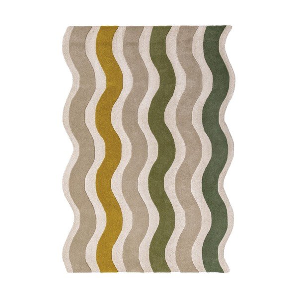 Zelený/v přírodní barvě ručně tkaný vlněný koberec 200x290 cm Cascade Wool – Flair Rugs