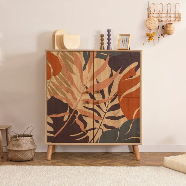 Skříňka v dekoru dubu v přírodní barvě 95x111 cm Multilux – Kalune Design-image-1