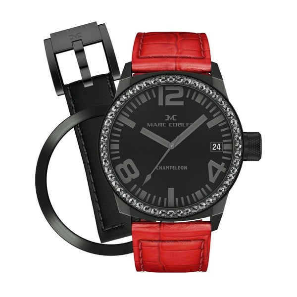 Dámské hodinky Marc Coblen s páskem a kroužkem navíc P53