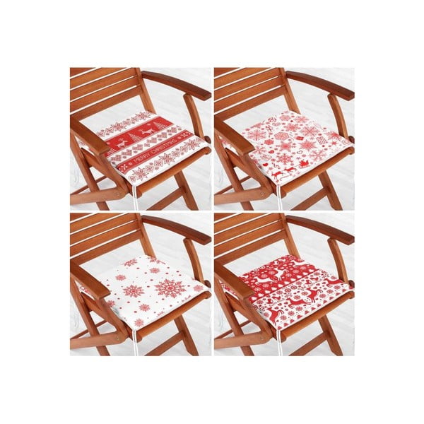 Podsedáky v sadě 4 ks s vánočním motivem 40x40 cm Snowflakes – Mila Home-image-1
