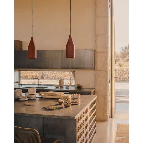 Závěsné svítidlo v terakotové barvě s kovovým stínidlem ø 15 cm Peralta – Kave Home-image-3