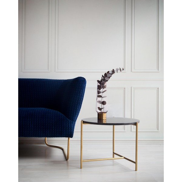 Černý mramorový kulatý konferenční stolek ø 50 cm Morgans – Really Nice Things-image-1