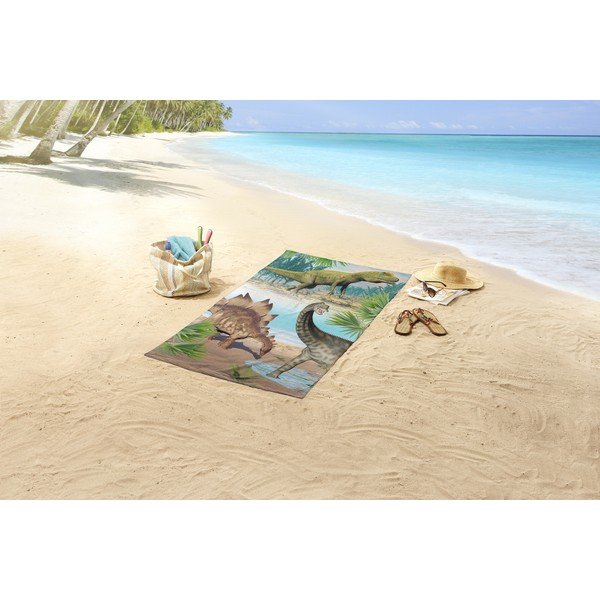 Dětská sametová plážová osuška 75x150 cm Dino – Good Morning-image-1