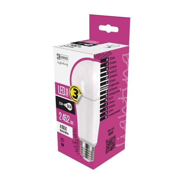 Neutrální LED žárovka E27, 20 W, 230 V - EMOS-image-1