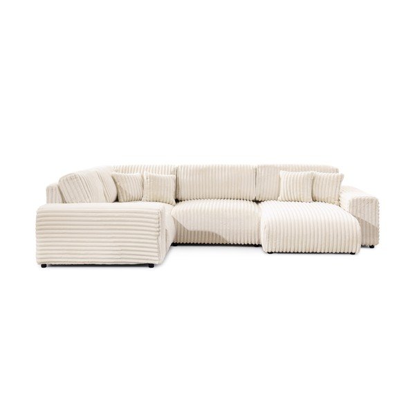 Krémová manšestrová rohová pohovka (levý roh/do "U") Justin – Ropez-image-3