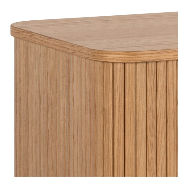 Nízká komoda v dekoru dubu s posuvnými dveřmi v přírodní barvě 160x80 cm Langley – Actona-image-4