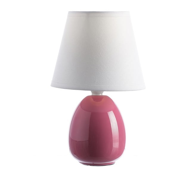 Tmavě růžová keramická stolní lampa s textilním stínidlem (výška 25 cm) – Casa Selección