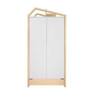 Bílá dětská šatní skříň v dekoru borovice 100x210 cm Tatam - BELLAMY
