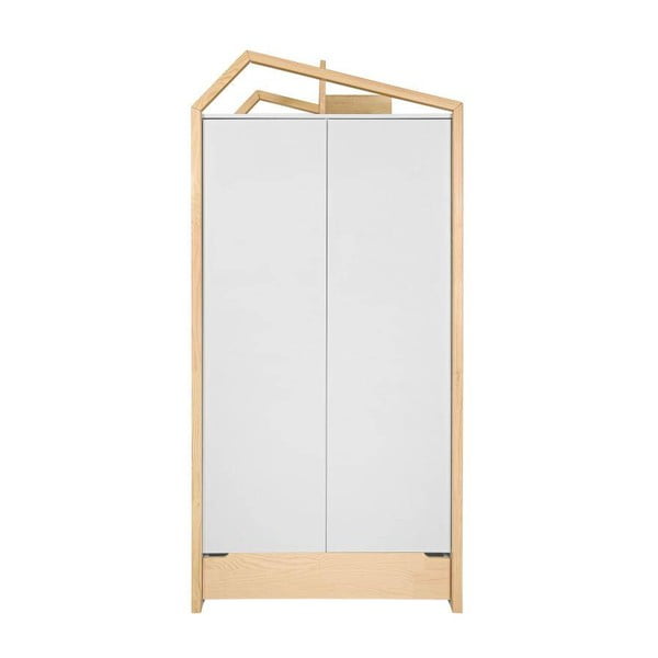 Bílá dětská šatní skříň v dekoru borovice 100x210 cm Tatam - BELLAMY