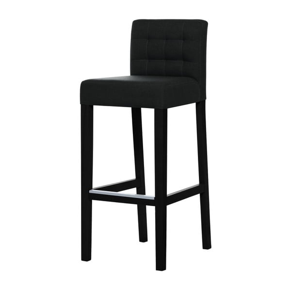 Černá barová židle s černými nohami Ted Lapidus Maison Jasmin
