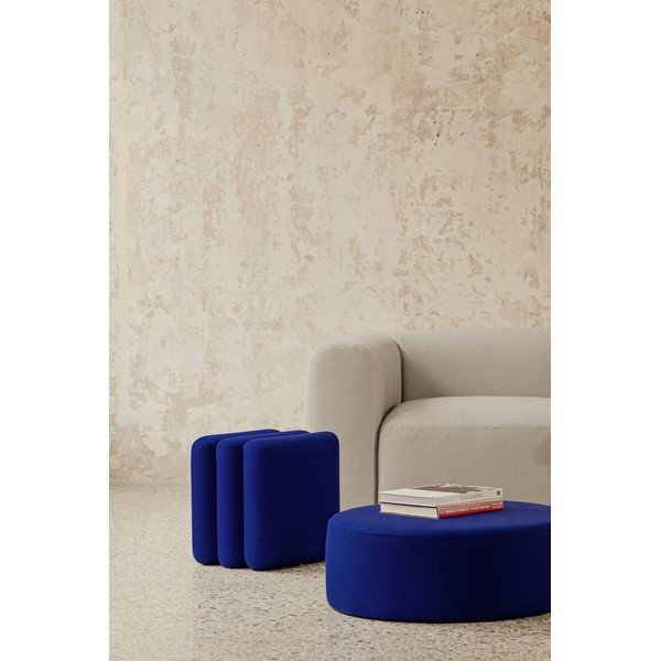 Modrý vlněný taburet Radd – noo.ma-image-2