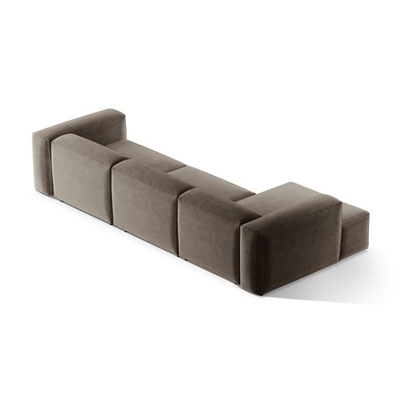 Hnědá rohová pohovka (levý roh/s lenoškou) Bergamo – Cosmopolitan Design-image-4