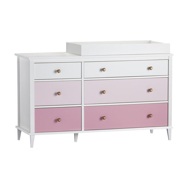 Růžová dětská komoda s přebalovacím pultem 136x90x49 cm Poppy – Støraa-image-4