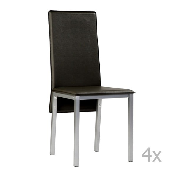 Sada 4 černých jídelních židlí Pondecor Miguel