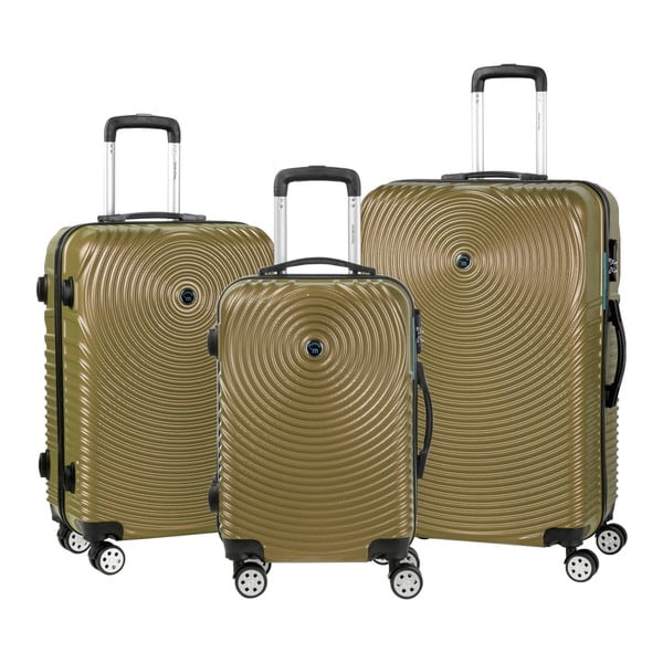 Sada 3 hnědých cestovních kufrů na kolečkách Murano Traveller