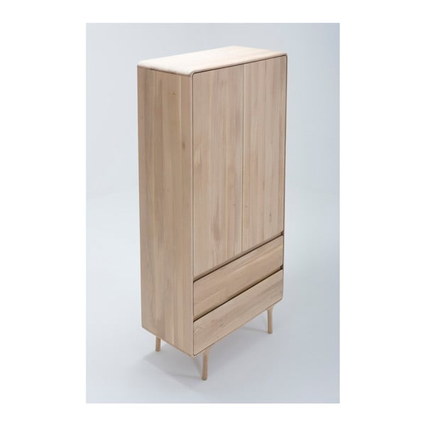 Šatní skříň z dubového dřeva 90x200 cm Fawn - Gazzda-image-4