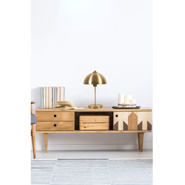 Stolní lampa ve zlaté barvě s kovovým stínidlem (výška 40 cm) Lungo – Opviq lights-image-2