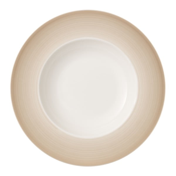 Bílo-hnědý hluboký talíř z porcelánu Villeroy & Boch Colourful Life