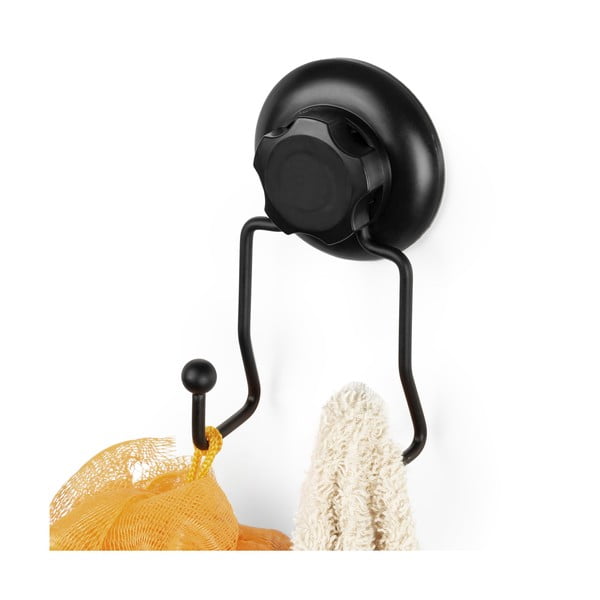 Černý samodržící nástěnný dvojitý háček Compactor Bestlock Black-image-1