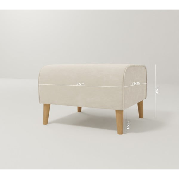 Krémová sametová podnožka Carole – Ropez-image-3