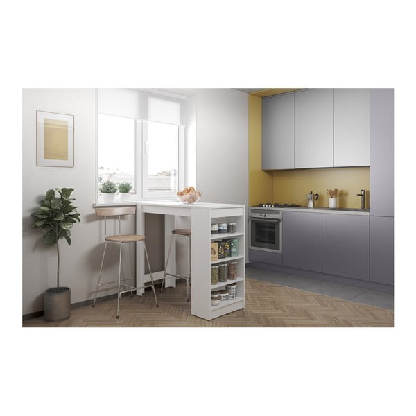 Bílý barový stůl s bílou deskou TemaHome Aravis-image-4